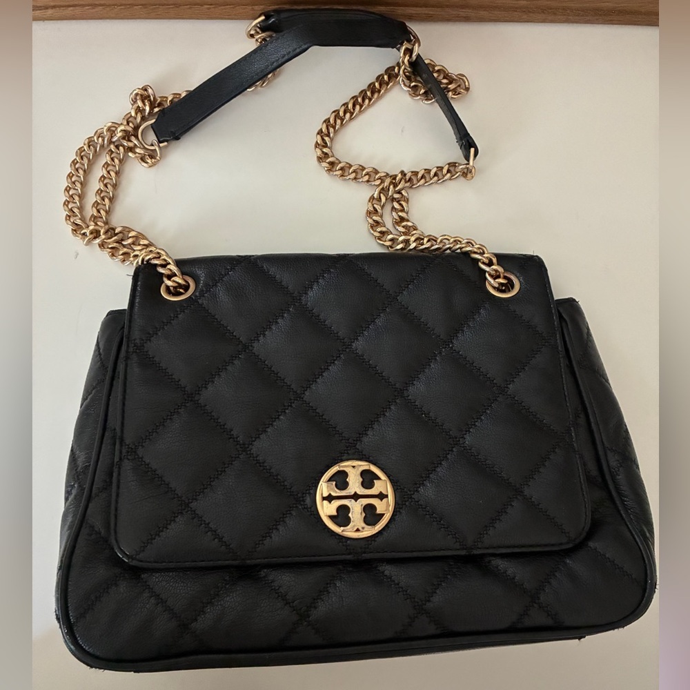 Tory Burch Large Black Quilted Chain Shoulder Bag - Picture 2 of 13